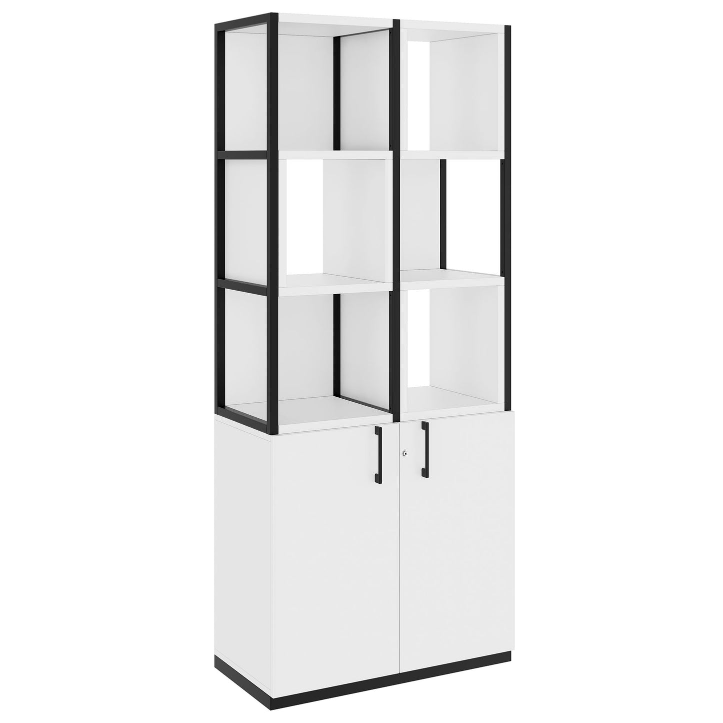 CHOICE Shelf cabinet | 5 Oh, 800 x 1925 mm, shelf boxes, white