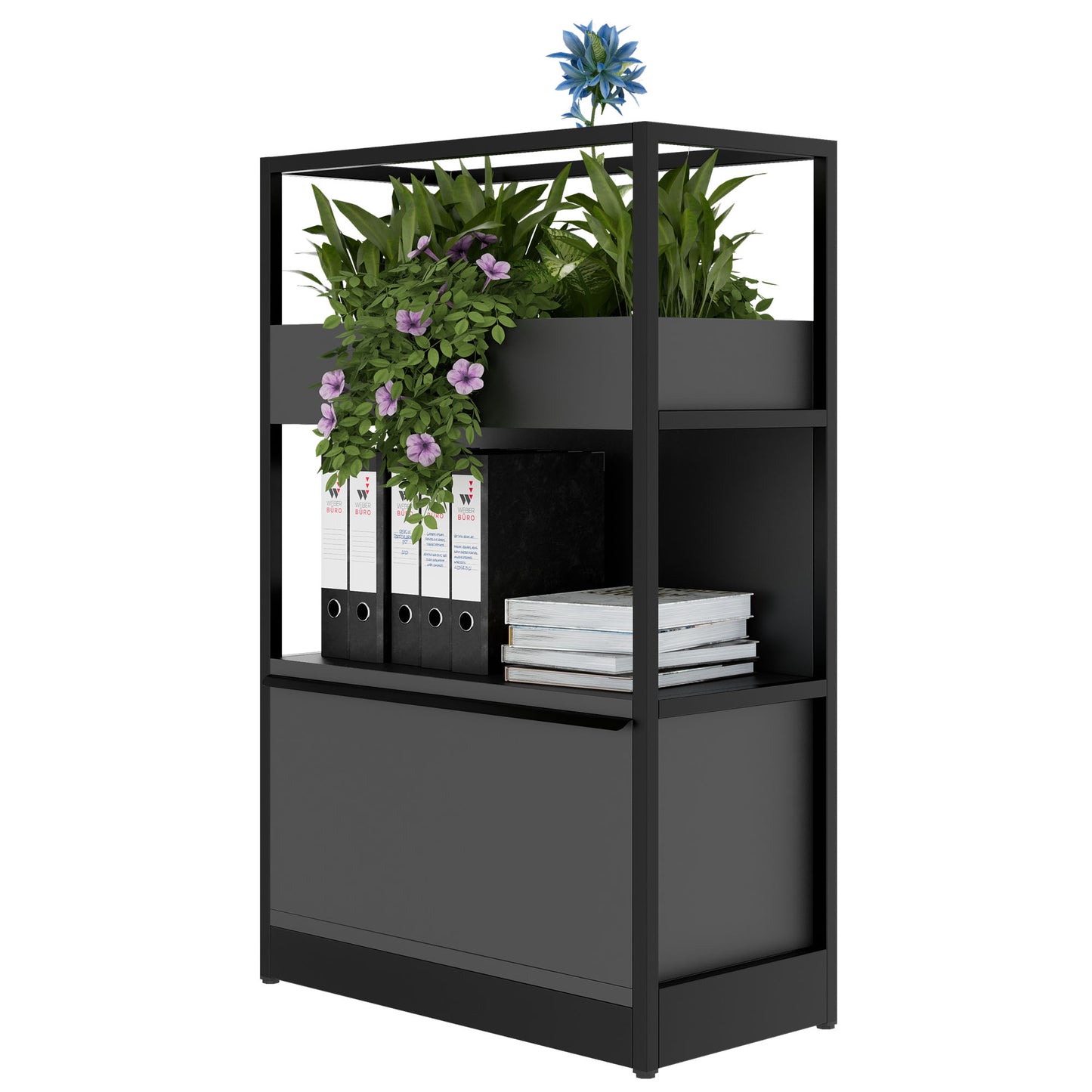 ATELLA Regalschrank | 3 OH, 800 x 1255 mm, Anthrazit