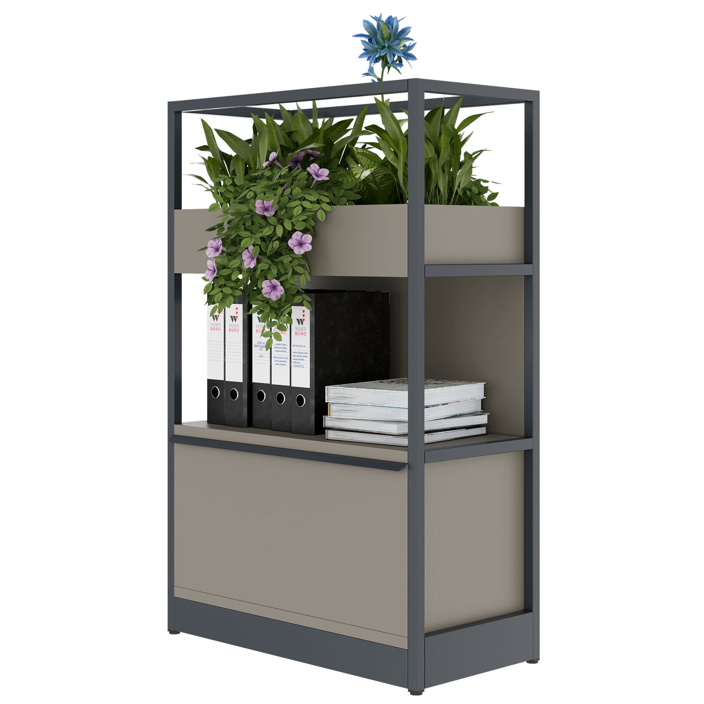 ATELLA shelf cabinet | 3 OH, 800 x 1255 mm, Cubanite gray
