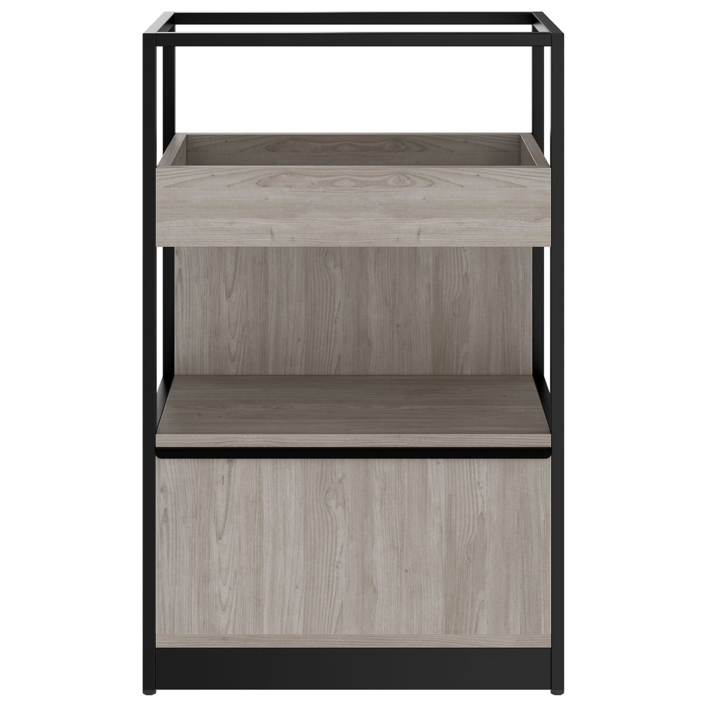 ATELLA shelf cabinet | 3 OH, 800 x 1255 mm, gray northern oak