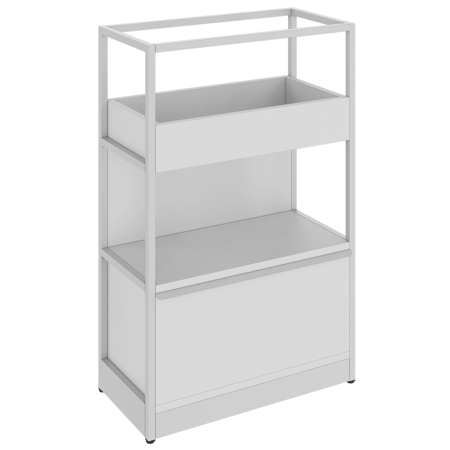 ATELLA Armoire d'étagère | 3 oh, 800 x 1255 mm, gris perlé