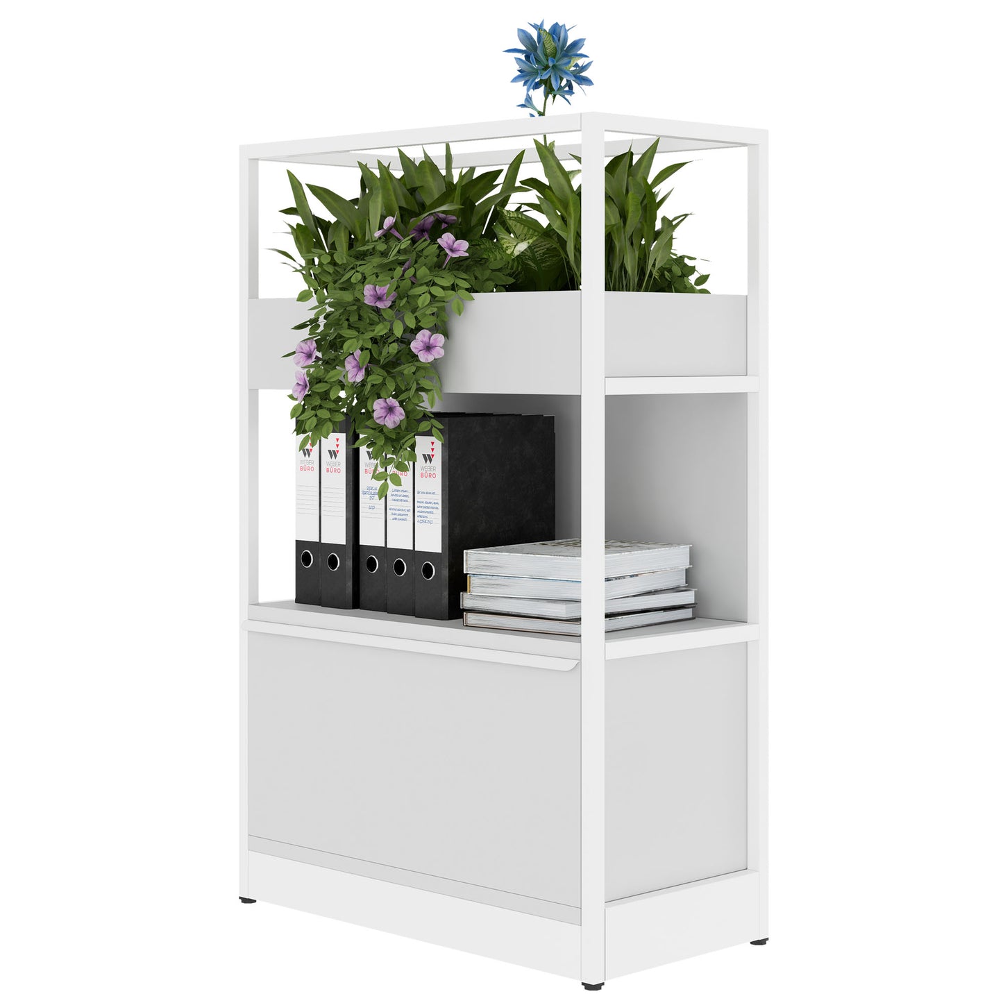 ATELLA Armoire d'étagère | 3 oh, 800 x 1255 mm, gris perlé