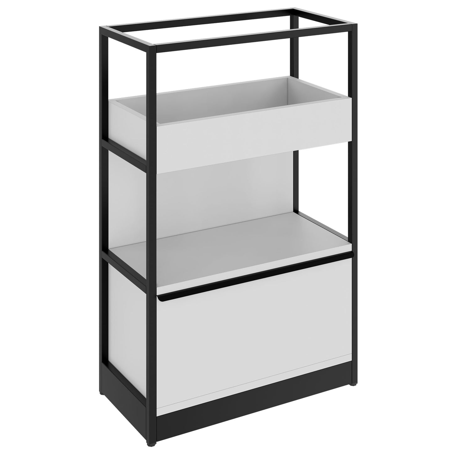 ATELLA Armoire d'étagère | 3 oh, 800 x 1255 mm, gris perlé