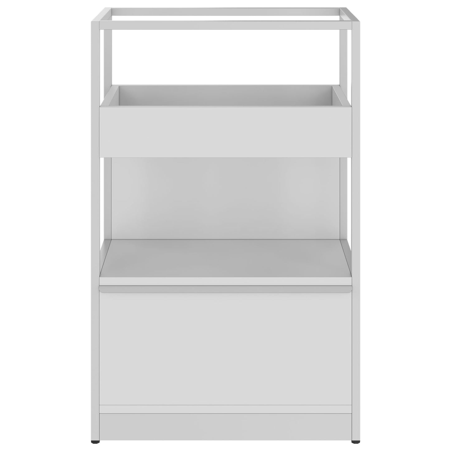 ATELLA Armoire d'étagère | 3 oh, 800 x 1255 mm, gris perlé