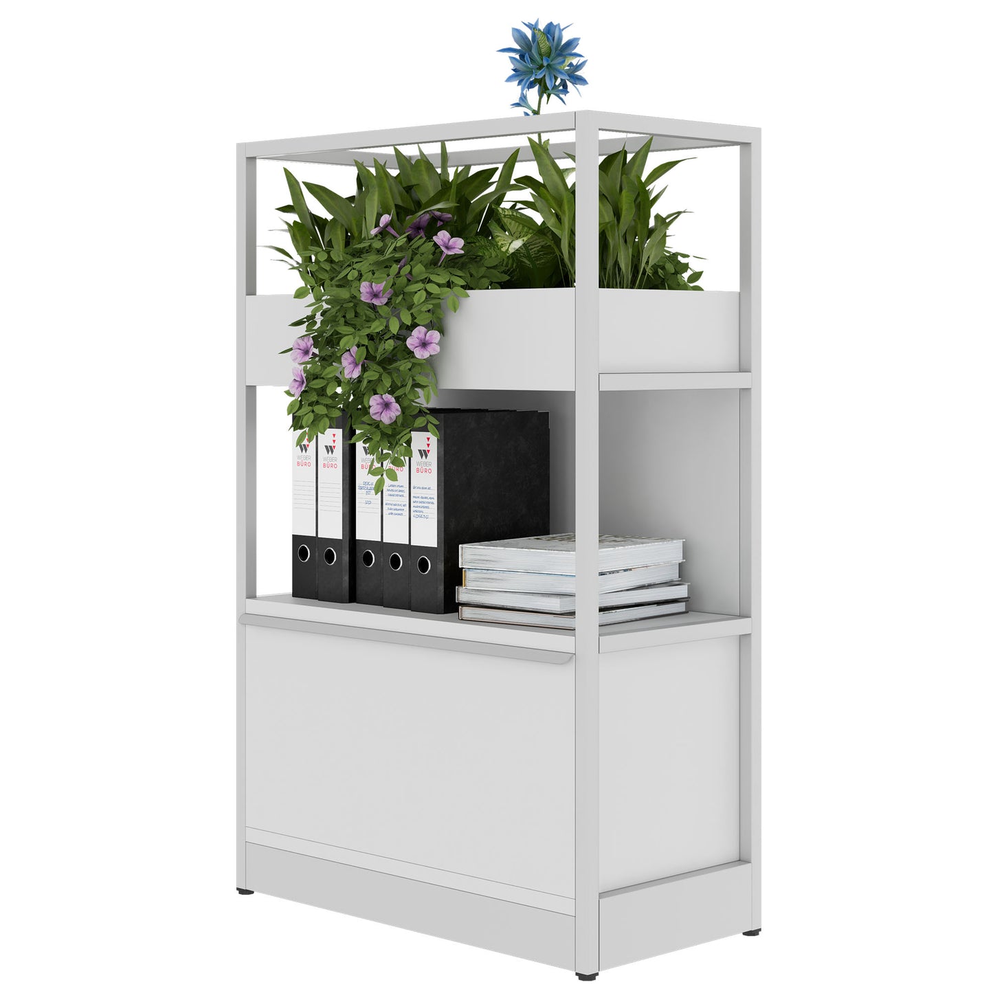 ATELLA Armoire d'étagère | 3 oh, 800 x 1255 mm, gris perlé