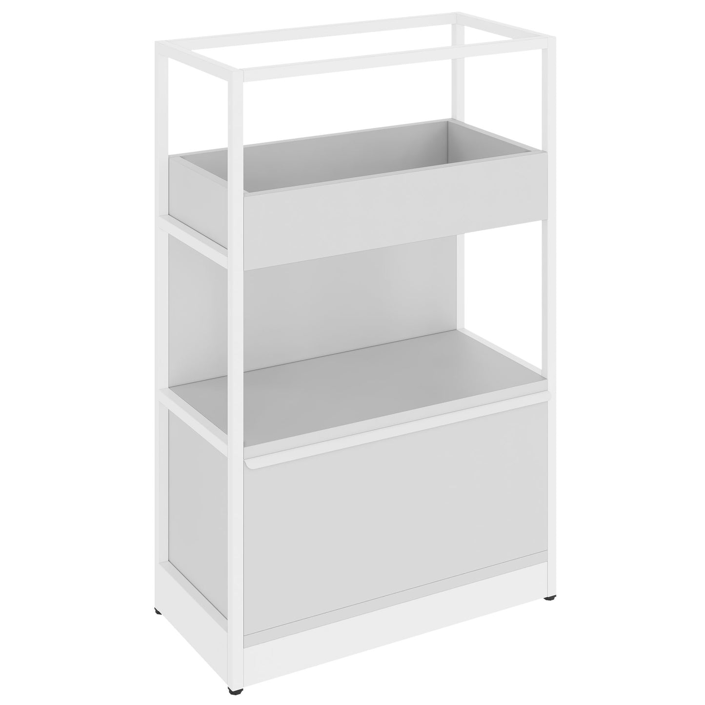 ATELLA Armoire d'étagère | 3 oh, 800 x 1255 mm, gris perlé