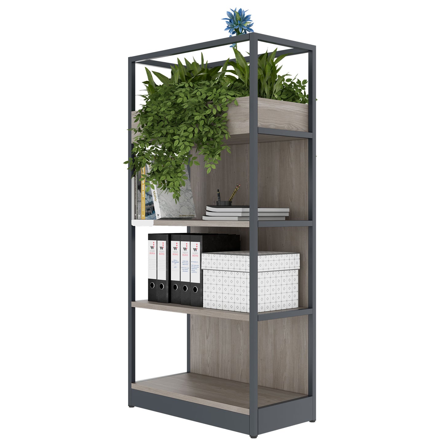 ATELLA Armoire d'étagère | 4 oh, 800 x 1610 mm, North Oak Gray