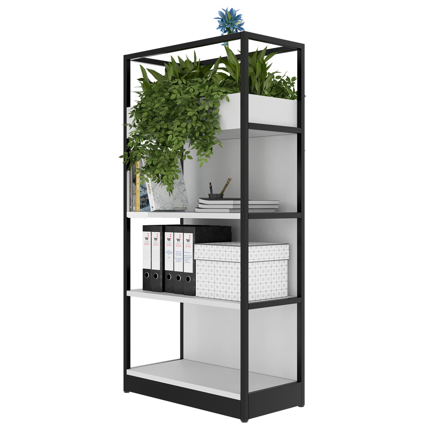 ATELLA Armoire d'étagère | 4 oh, 800 x 1610 mm, gris perlé