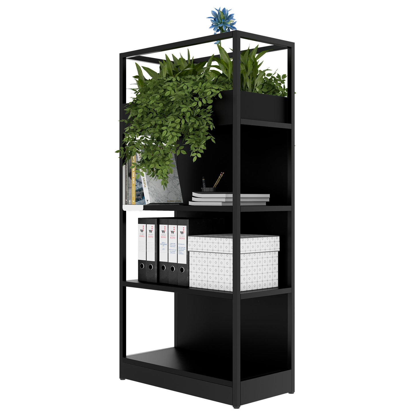 ATELLA Armoire d'étagère | 4 oh, 800 x 1610 mm, noir