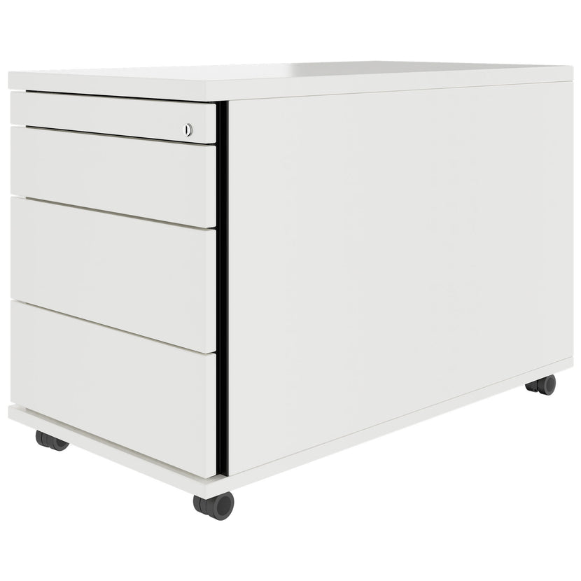 TIP Rolling container | 800 mm deep, small parts compartment, soft close, white