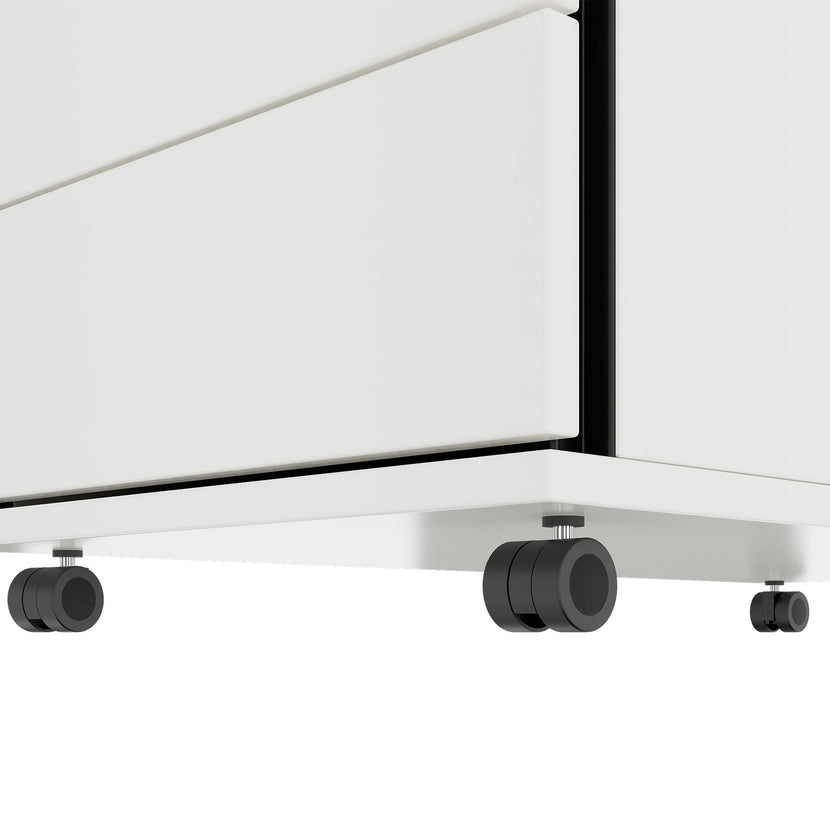 TIP Rolling container | 800 mm deep, small parts compartment, soft close, white