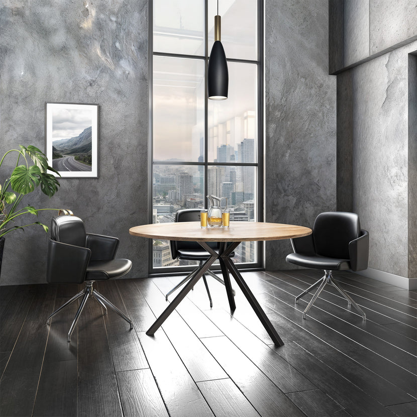 ART Meeting table | Round, Ø 1200 mm, wild oak dark gray