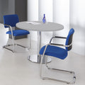 OPTIMA meeting table | Round, chrome frame, Ø 1000 mm, pearl gray - 1 Thumbnail Image