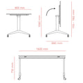MARA - SAVIO TILTING Klapptisch | Rollbar, klappbar, 1600 x 800 mm, Nussbaum - 11 Thumbnail Image