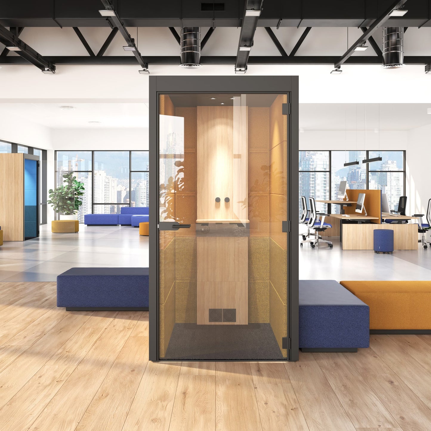 SILENT ROOM S - telephone box | Sound-absorbing telephone booth, upholstery fabrics BERTA / VELITO / SYNERGY
