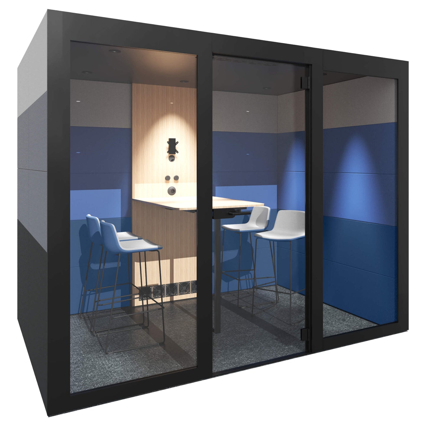 SILENT ROOM L - Meeting box | Room-in-room, soundproofing, for 4 people, upholstery fabrics BERTA / VELITO / SYNERGY