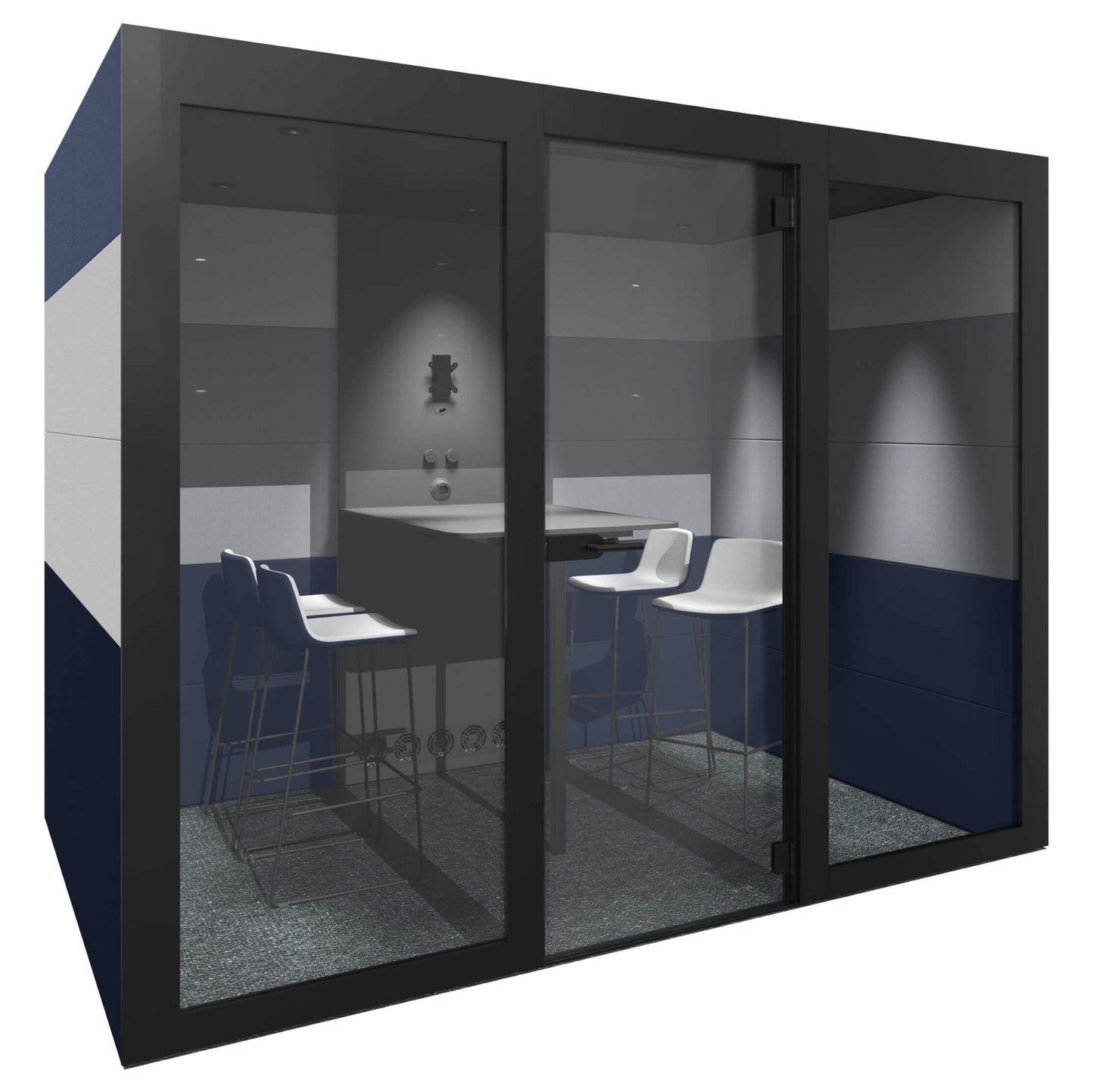 SILENT ROOM L - Meeting box | Room-in-room, soundproofing, for 4 people, upholstery fabrics BERTA / VELITO / SYNERGY