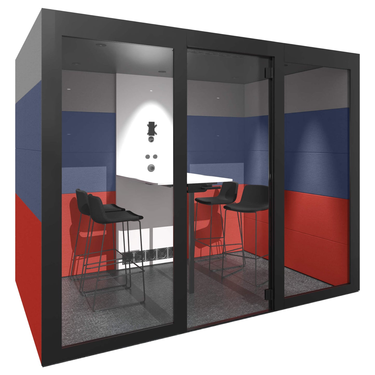 SILENT ROOM L - Meeting box | Room-in-room, soundproofing, for 4 people, upholstery fabrics BERTA / VELITO / SYNERGY