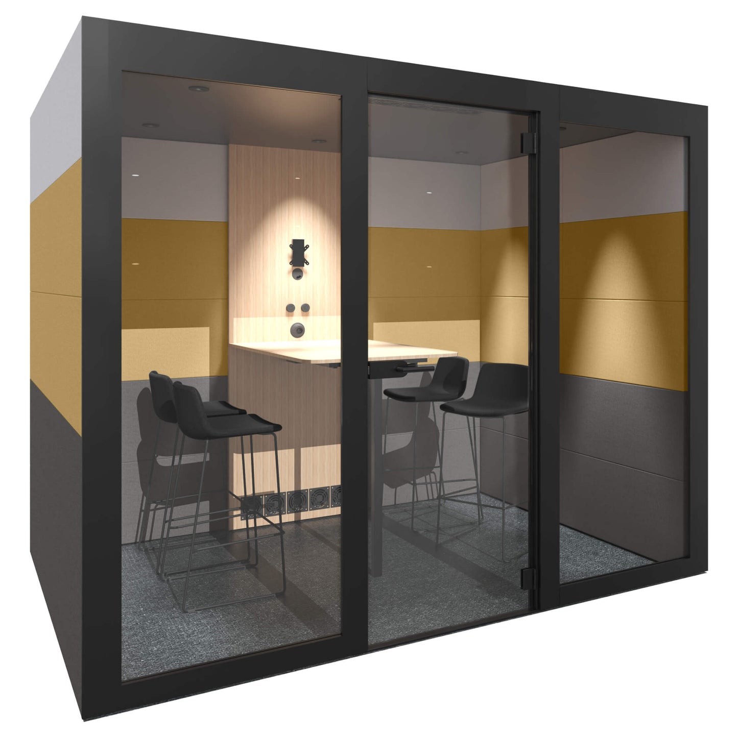SILENT ROOM L - Meeting box | Room-in-room, soundproofing, for 4 people, upholstery fabrics BERTA / VELITO / SYNERGY