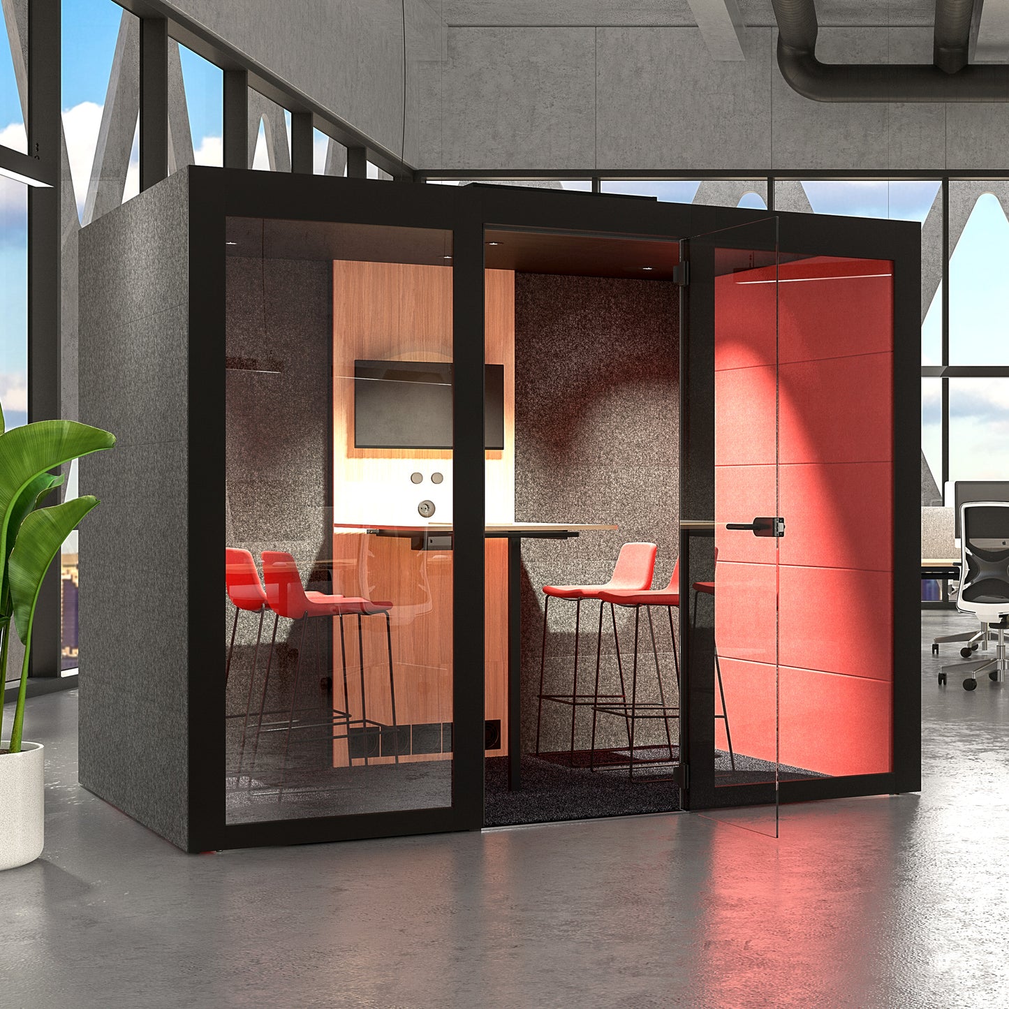 SILENT ROOM L - Meeting box | Room-in-room, soundproofing, for 4 people, upholstery fabrics BERTA / VELITO / SYNERGY