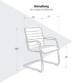 SILVIE Chaise cantilever | Accoudoirs fixes, assise rembourrée - 6 Thumbnail Image