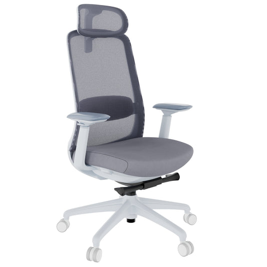 Smart Adjust net office swivel chair | Synchronous mechanics, 4D armrests, headrest optional, gray