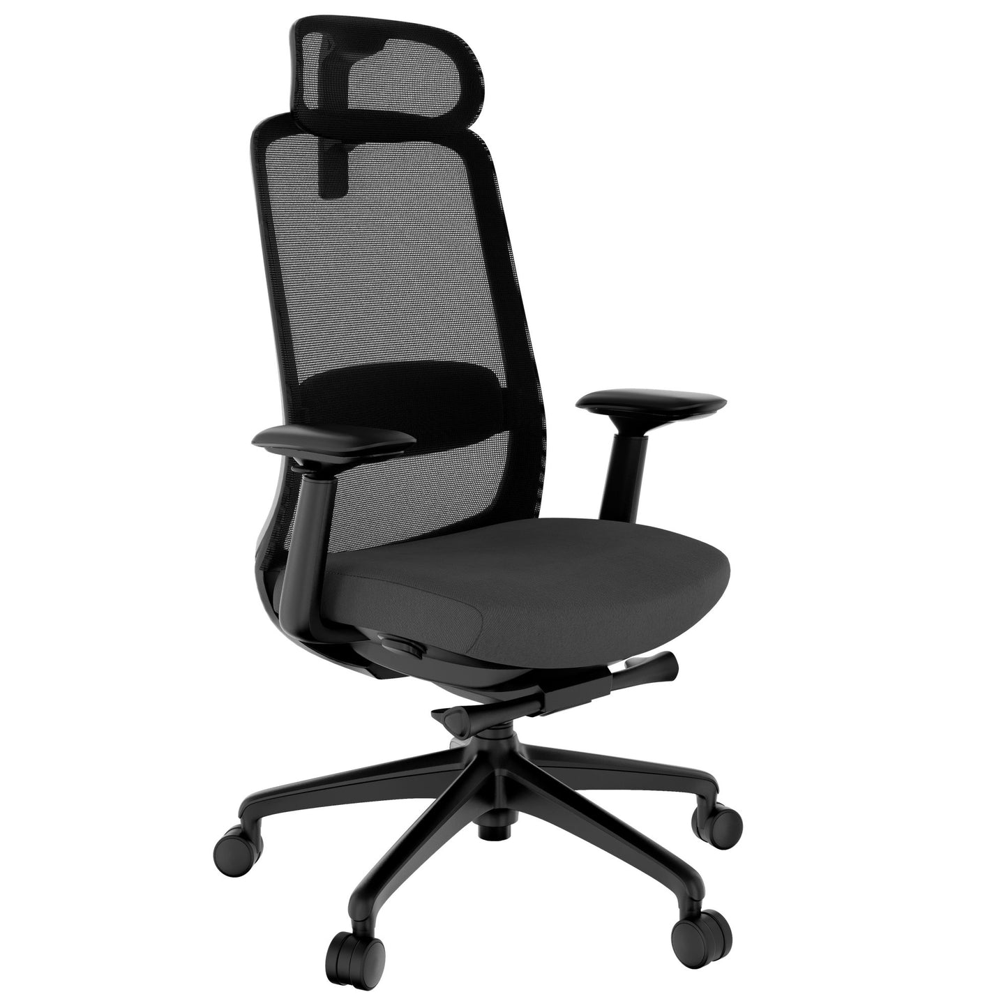 Smart Adjust net office swivel chair | Synchronous mechanics, 4D armrests, headrest optional, black