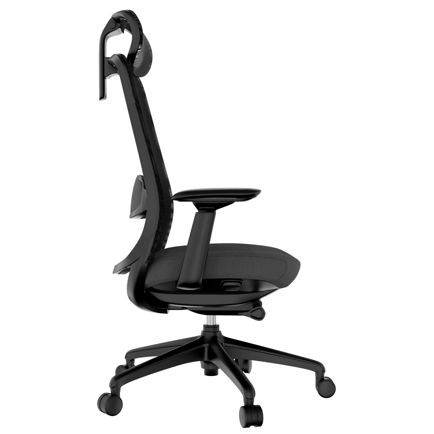 Smart Adjust net office swivel chair | Synchronous mechanics, 4D armrests, headrest optional, black
