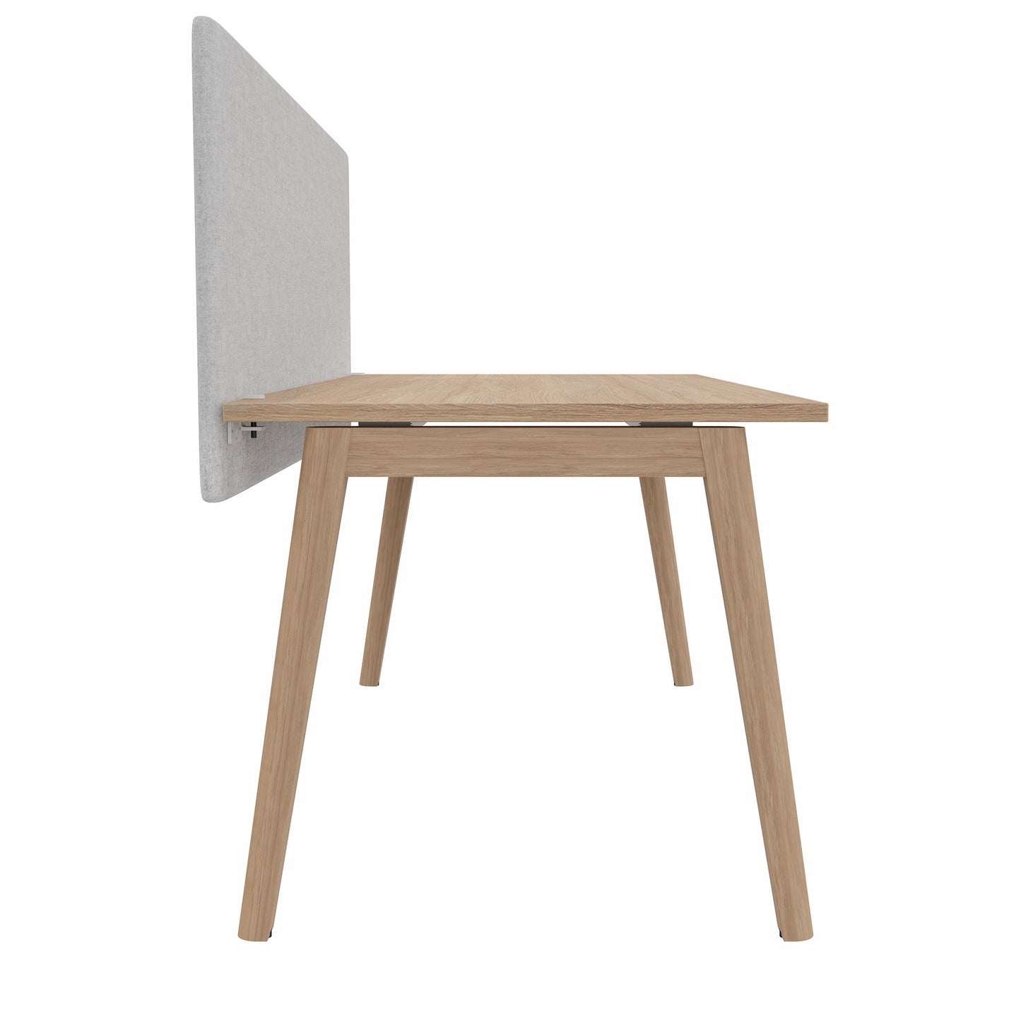 STANLY DESK Partizione tavolo acustica | 1600 - 1800 mm, assorbimento del suono, velio di copertura di lana - chiazzato grigio chiaro