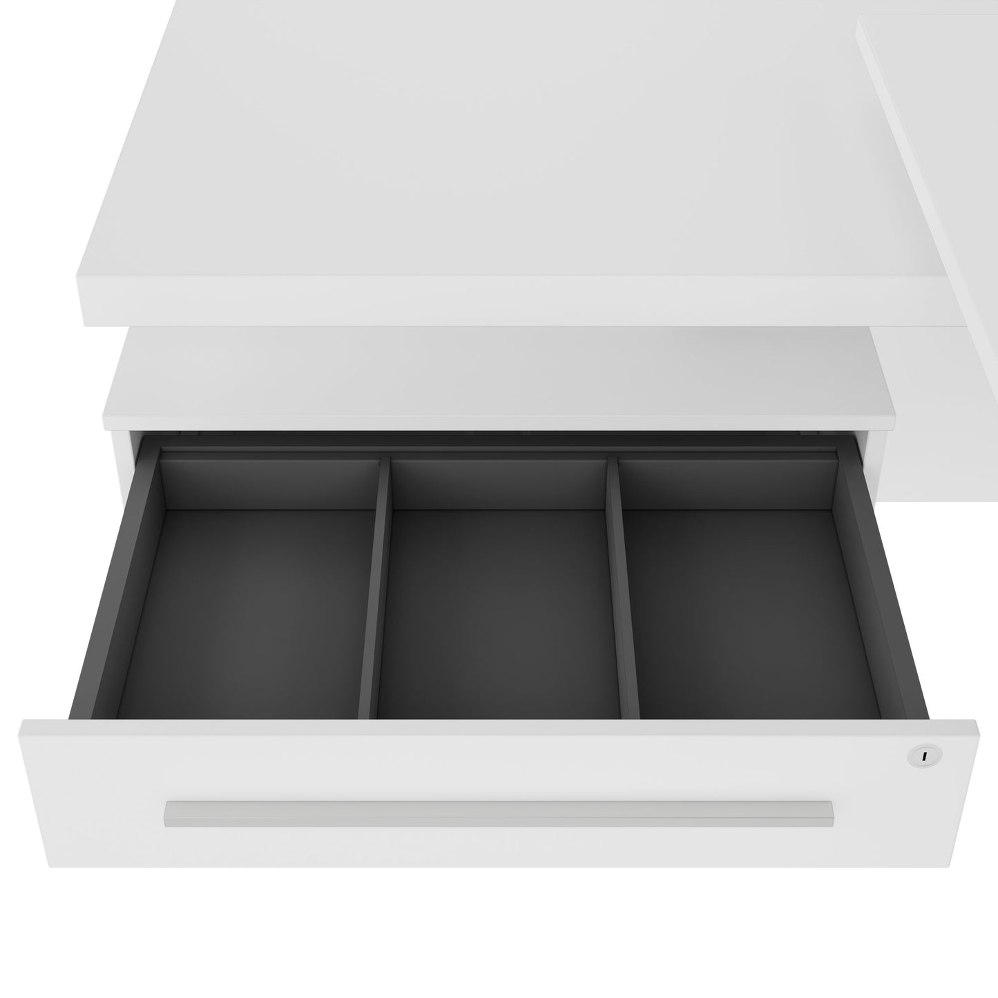 Stratego Chief Desk | 2300 x 1720 mm, basboard intégré, blanc