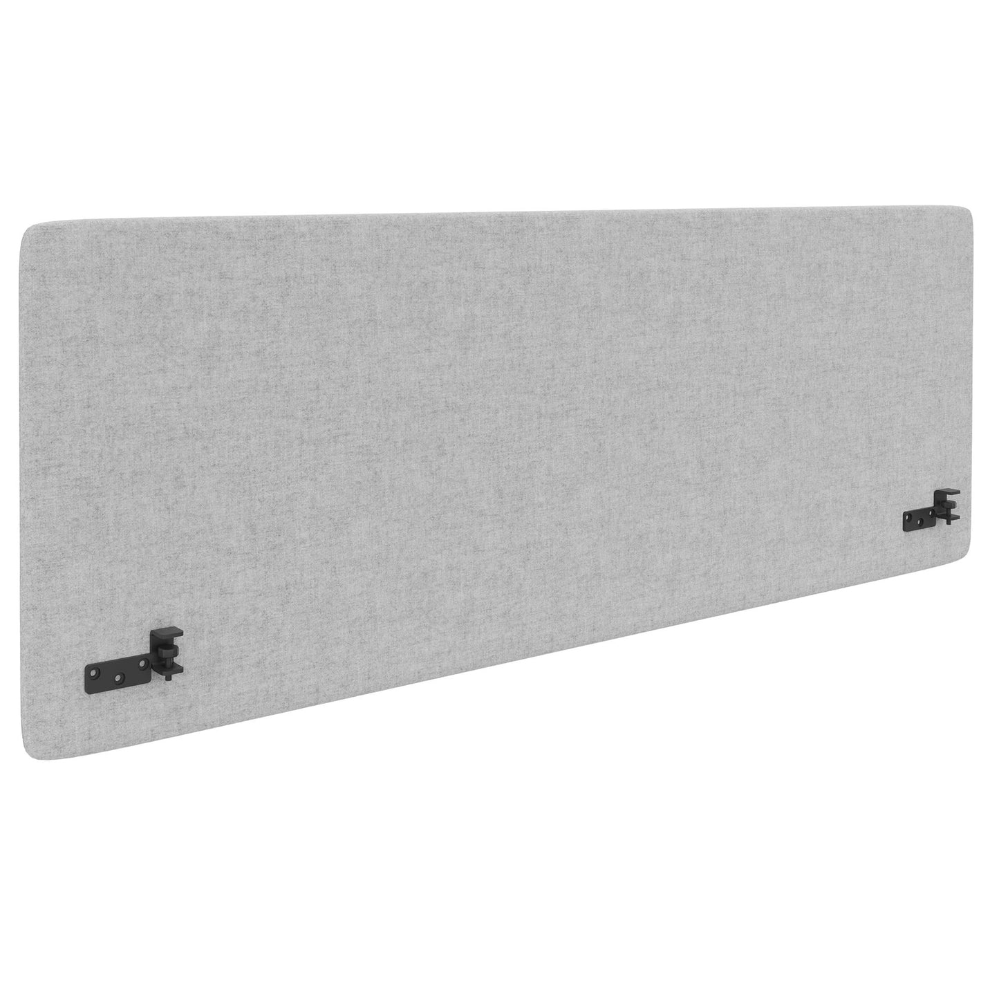 STANLY DESK Partizione tavolo acustica | 1600 - 1800 mm, assorbimento del suono, velio di copertura di lana - chiazzato grigio chiaro