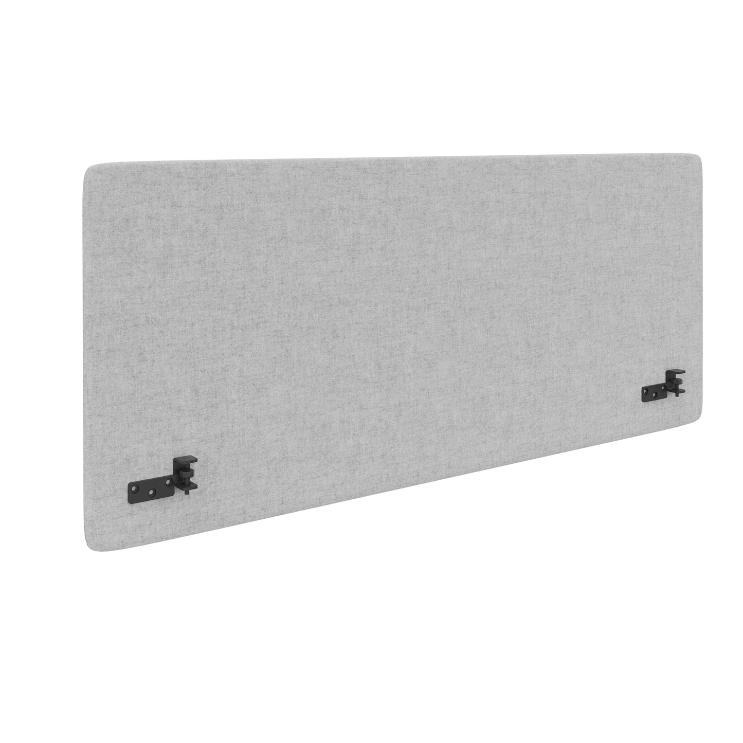STANLY DESK Partizione tavolo acustica | 1600 - 1800 mm, assorbimento del suono, velio di copertura di lana - chiazzato grigio chiaro