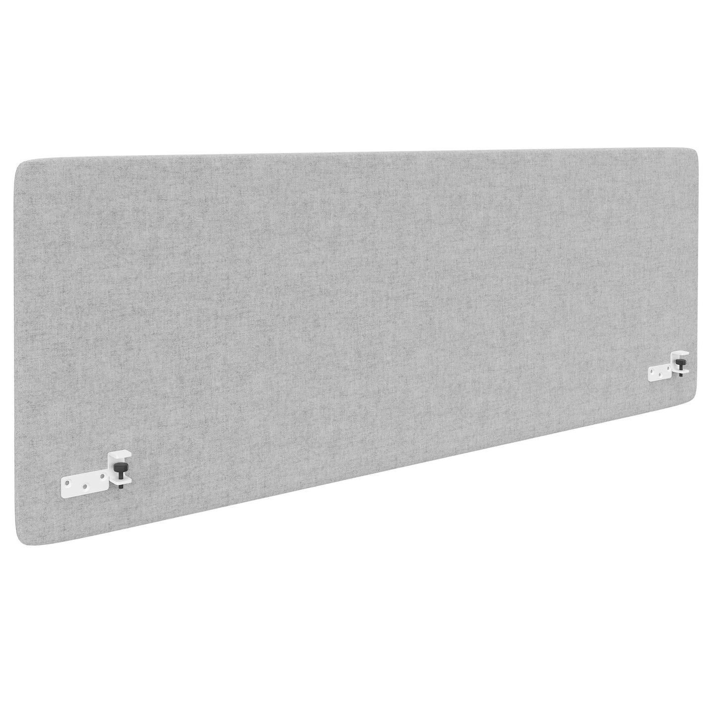 STANLY DESK Partizione tavolo acustica | 1600 - 1800 mm, assorbimento del suono, velio di copertura di lana - chiazzato grigio chiaro
