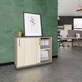 CHOICE Armoire à portes coulissantes | 2 OH, 1000 x 760 mm, gris cubanit / frêne sable - 1 Thumbnail Image