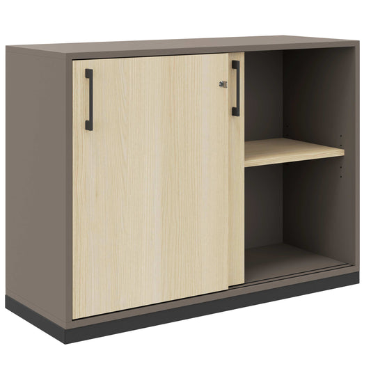 CHOICE Sliding door cabinet | 2 Oh, 1000 x 760 mm, cubanite gray / sand ash