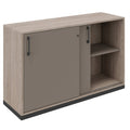 CHOICE Armoire à portes coulissantes | 2 hauteurs de dossier, 1200 x 760 mm, chêne nordique gris / gris cubanite - 2 Thumbnail Image