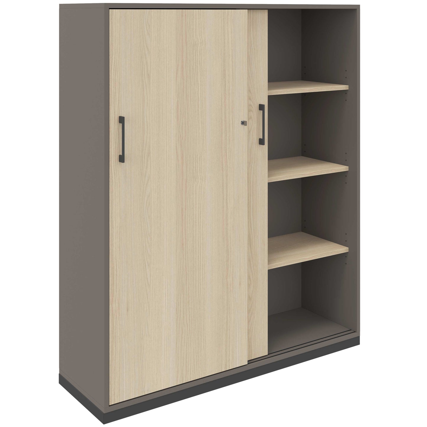CHOICE sliding door wardrobe | 4 OH, 1200 x 1465 mm, cubanite gray / sand ash