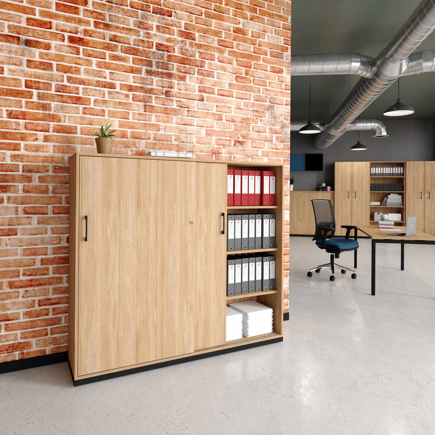 CHOICE Armoire de porte coulissante | 4 oh, 1600 x 1465 mm, chêne ambre