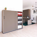 CHOICE Armadio ad ante scorrevoli | 4 OH, 1600 x 1465 mm, rovere nordico grigio / grigio cubanite - 1 Thumbnail Image