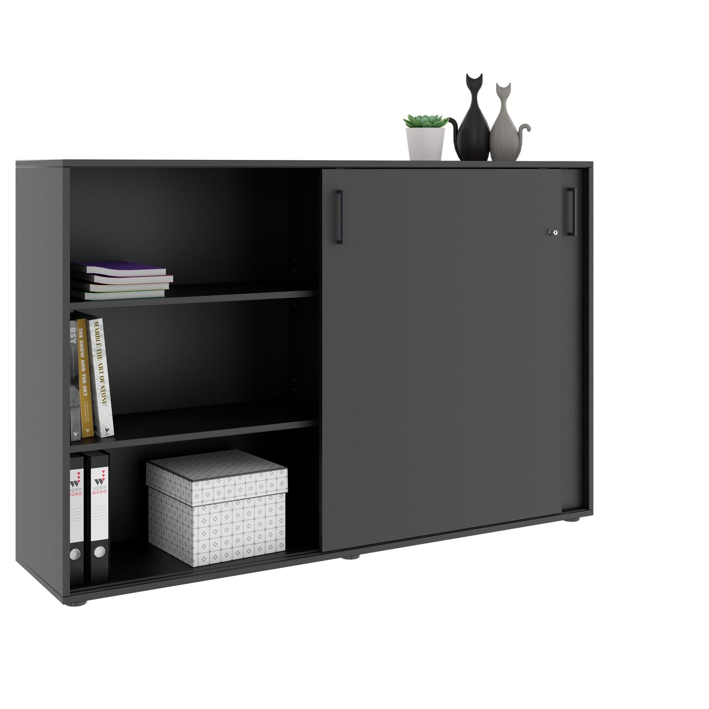 NOVA Armoire de porte coulissante | 3 oh, 1640 x 1085 mm, anthracite