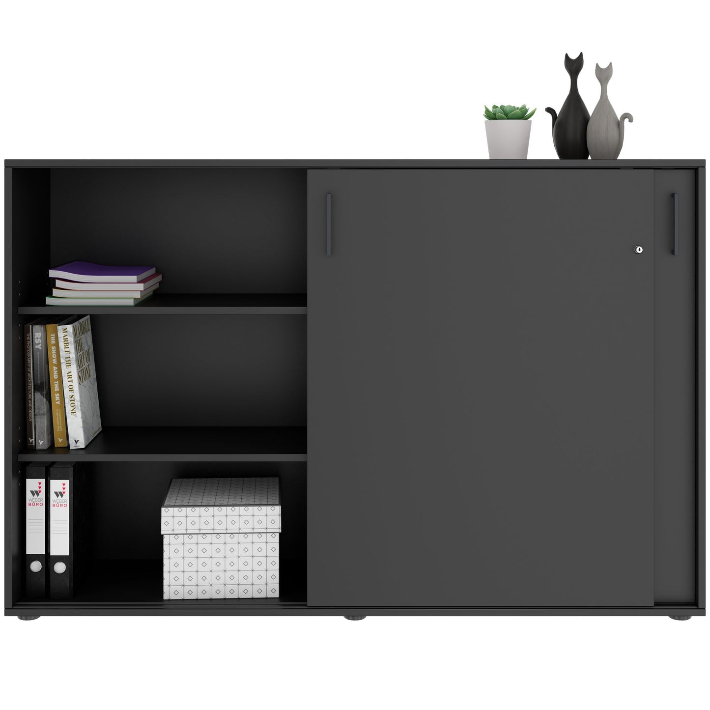 NOVA Armoire de porte coulissante | 3 oh, 1640 x 1085 mm, anthracite