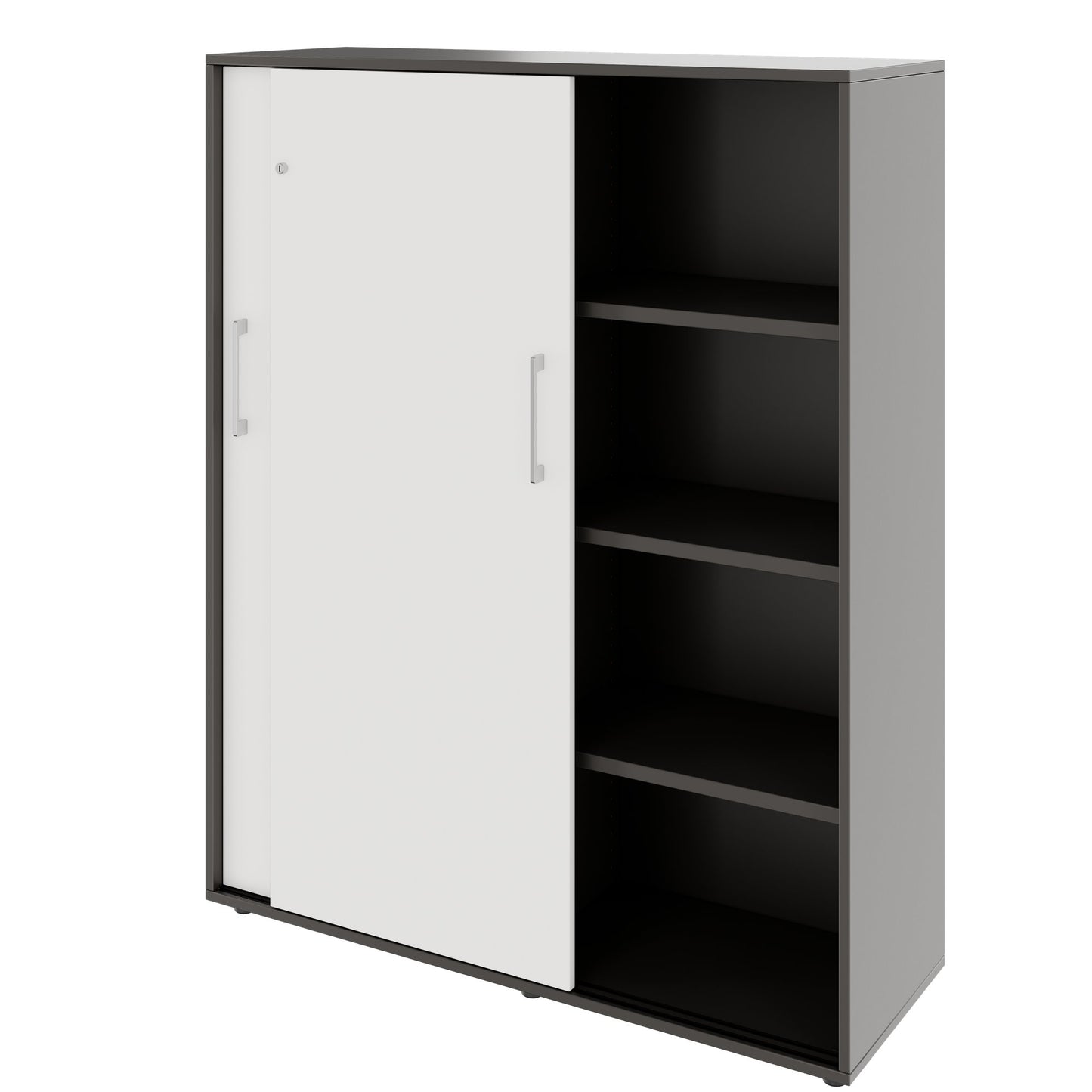 PRO Cabinet di porta scorrevole | 4 OH, 1200 x 1510 mm, grafite / bianco