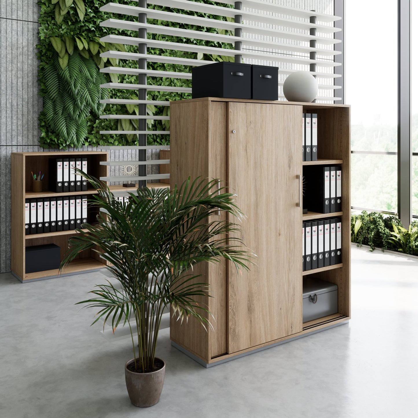 PRO sliding door wardrobe | 4 OH, 1200 x 1510 mm, natural oak