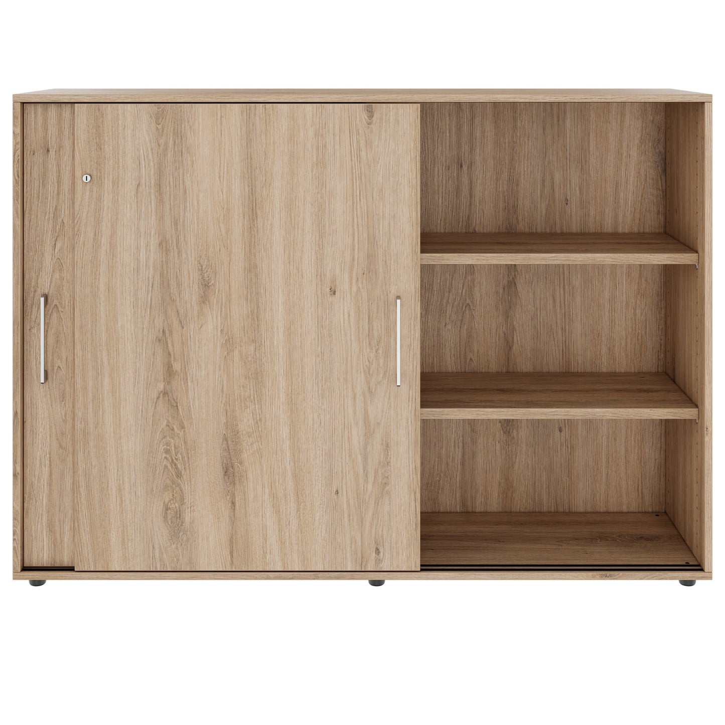 PRO sliding door wardrobe | 3 OH, 800 - 1600 x 1140 mm, natural oak
