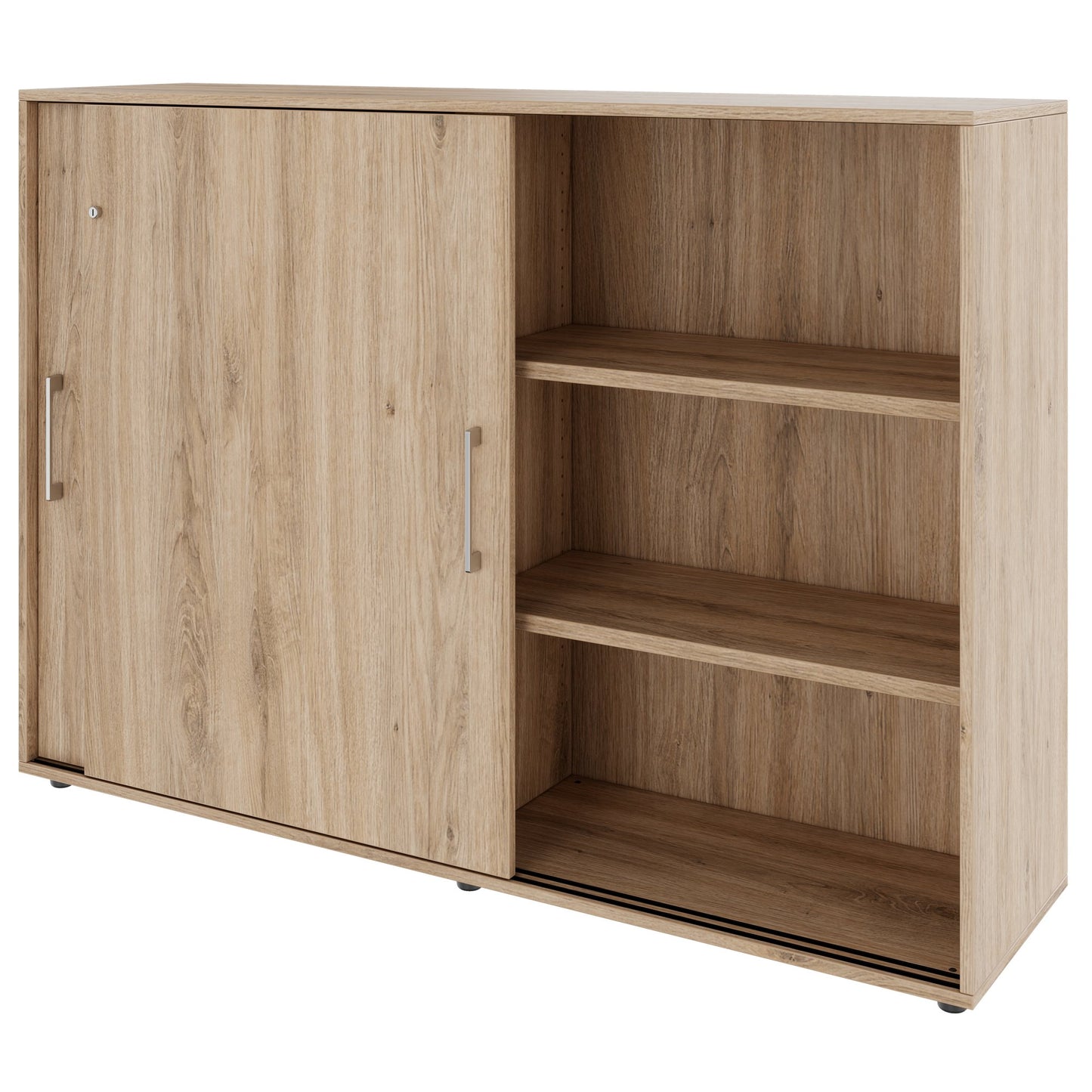 PRO sliding door wardrobe | 3 OH, 800 - 1600 x 1140 mm, natural oak
