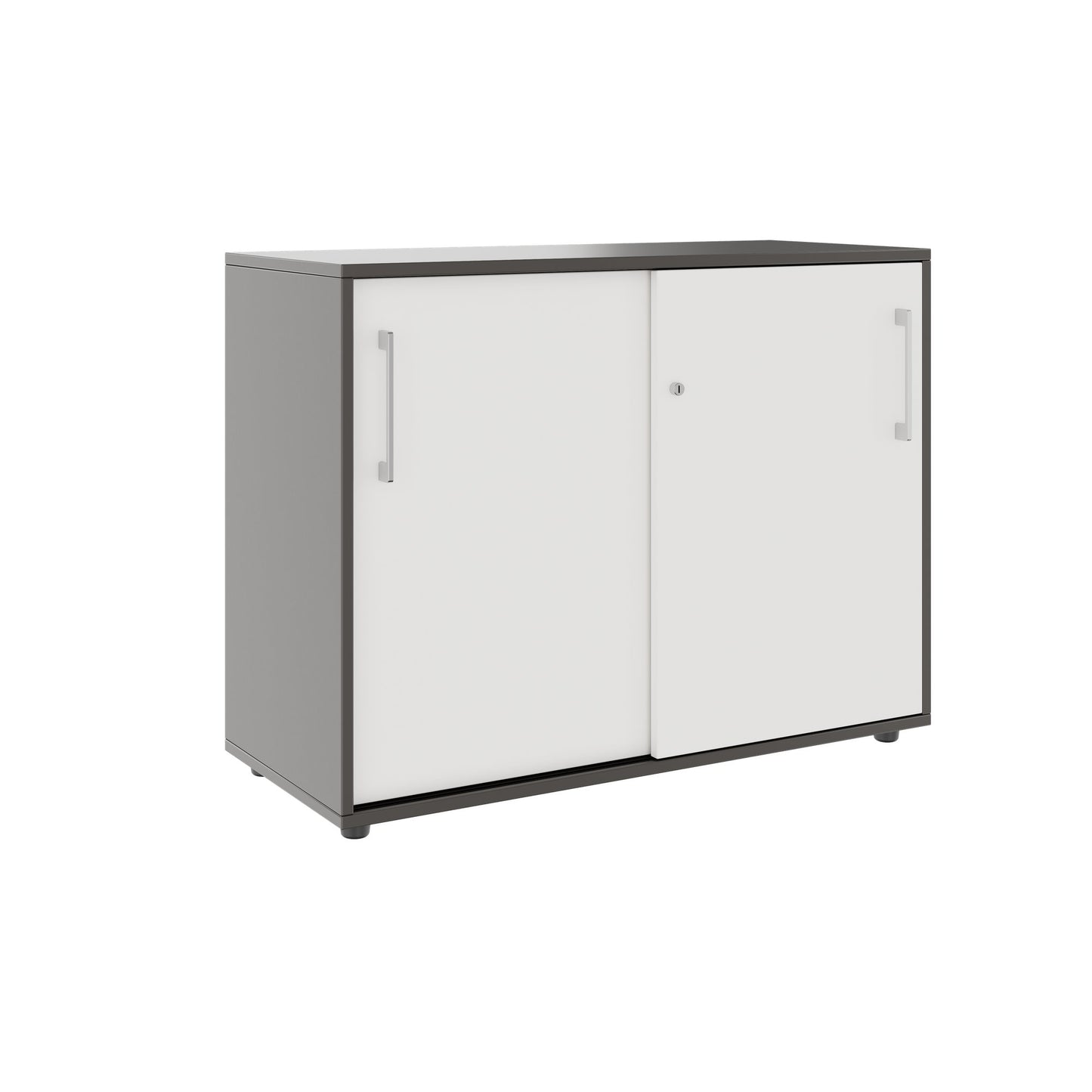 PRO Sliding door cabinet | 2 Oh, 800 - 1600 x 770 mm, graphite / white