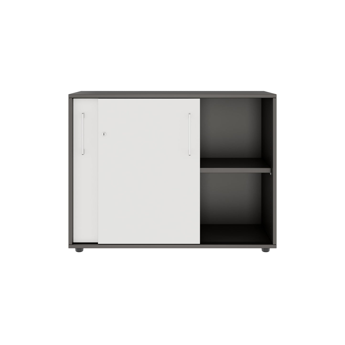 PRO Sliding door cabinet | 2 Oh, 800 - 1600 x 770 mm, graphite / white