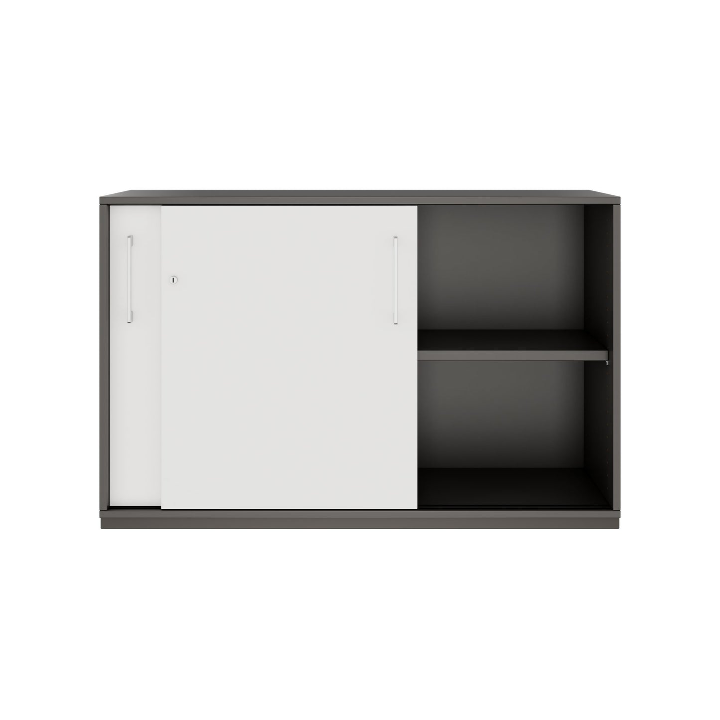 PRO Sliding door cabinet | 2 Oh, 800 - 1600 x 770 mm, graphite / white