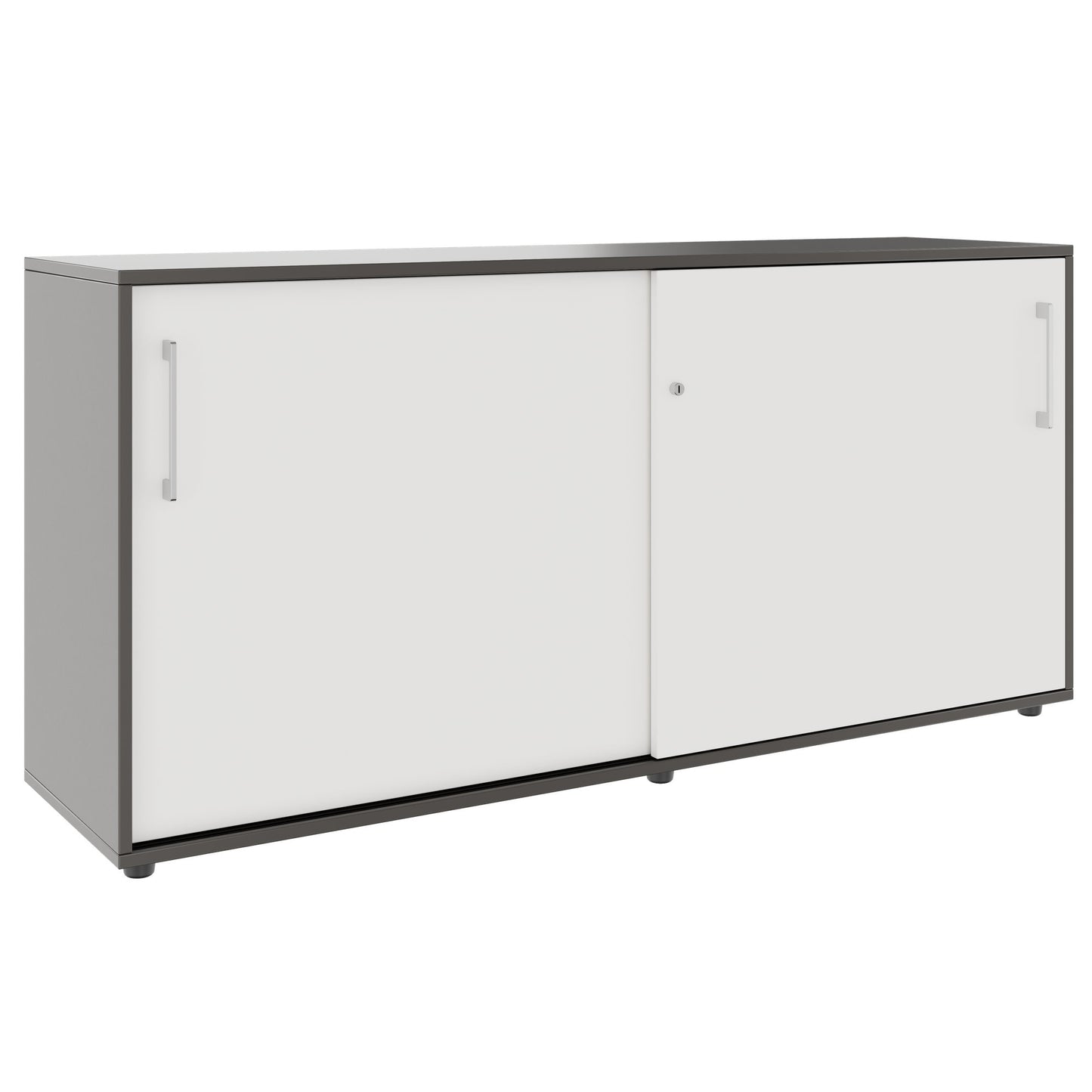 PRO Sliding door cabinet | 2 Oh, 800 - 1600 x 770 mm, graphite / white