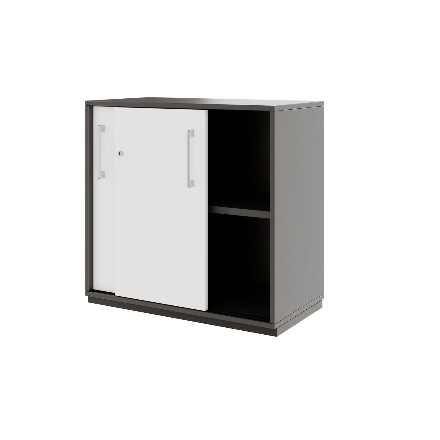 PRO Sliding door cabinet | 2 Oh, 800 - 1600 x 770 mm, graphite / white